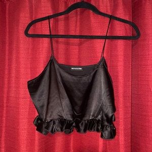 Pretty Little Thing - black string tank top.